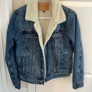 Lucky Brand Jean jacket with Sherpa fur inside.